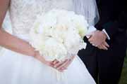 A detail of a Pebble Beach Resorts wedding bouquet.