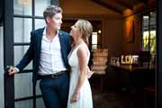 Newlyweds at their Big Sur Bakery wedding reception.