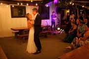 Newlyweds dance during their Big Sur Bakery wedding reception.