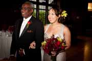 A father walks his daughter down wedding aisle at Brazilian Room.