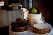 Three wedding cakes.