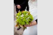 A green bridal bouquet.