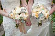 Two brides wedding bouquet.