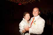 Groom dances with his mother during wedding reception at Holman Ranch.