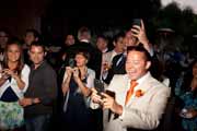 Wedding guests watch dancing at Holman Ranch barn in Carmel Valley.