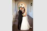 A wedding portrait at Colton Hall in Monterey, California.