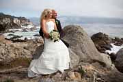 A wedding portrait on the coast in Pebble Beach, California.