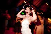 A bride dances at Brazilian Room wedding reception in Berkeley.
