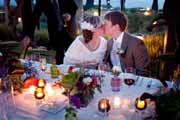 Newlyweds celebrate during their wedding reception at Ventana Inn in Big Sur. 