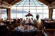 Beach Club dining room wedding decor in Pebble Beach.