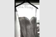 Black and white wedding gown detail photo.