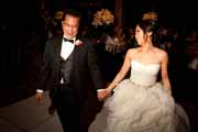 Father and bride dance during wedding reception.