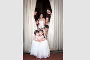 Spontaneous portrait of bride and bridal party.