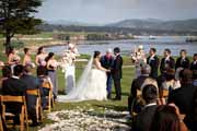 Wedding ceremony on the 18th Lawn at the Lodge at Pebble Beach.
