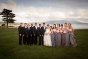 Bridal party wedding photo on 18th Lawn by the Pebble Beach Golf Links.